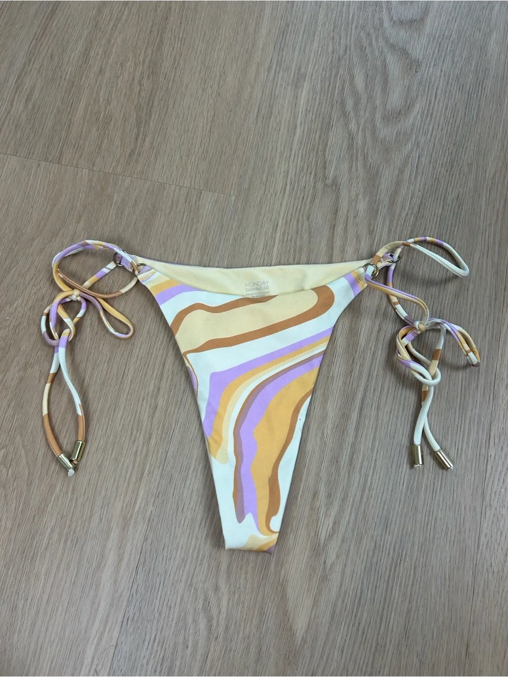 Monday Swimwear Hanalei String Bikini Bottom in Italian Ice S